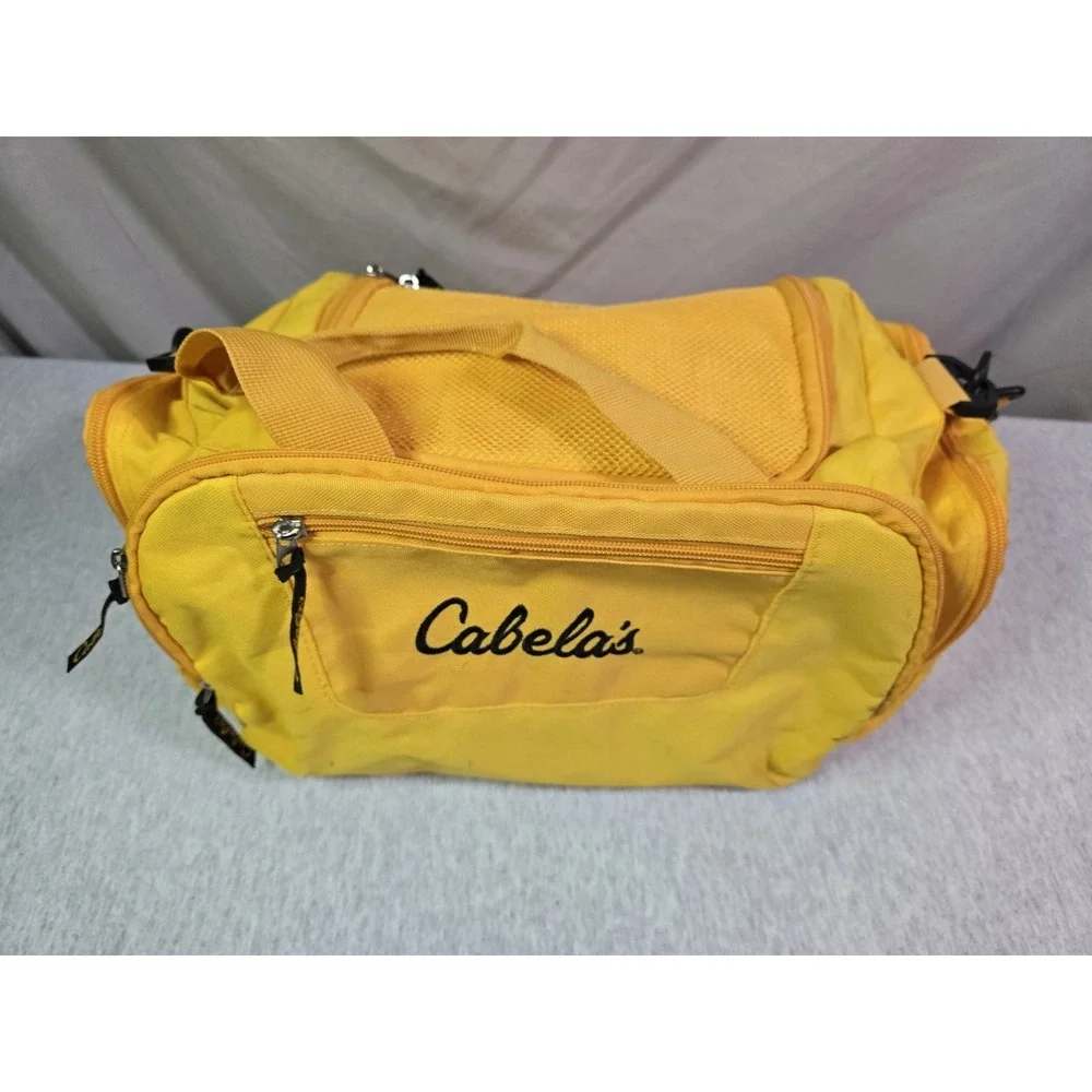 Vintage 90s Cabelas Spell Out Handled Duffel Bag Carry‎ On Weekender Ammo Pack